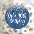 denim and diamonds birthday sticker with glitter top