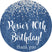 denim and diamonds favor sticker with crystal detail and textured background