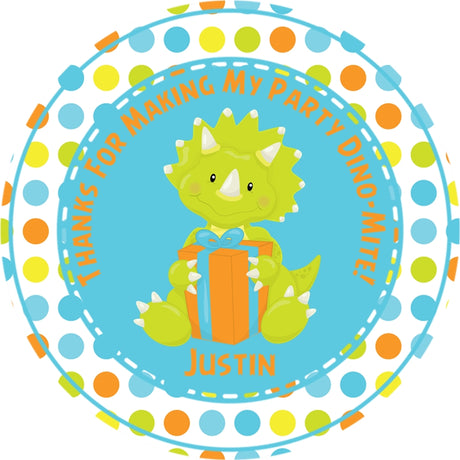 Dinosaur Party Birthday Stickers