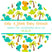 dinosaur favor sticker with balloons eggs and tropical theme