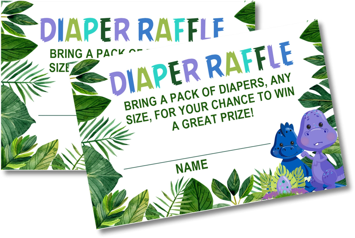 Boys Dinosaur Diaper Raffle Tickets