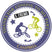 extreme bike party sticker with bold colors and circular layout