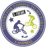 extreme bike party sticker with bold colors and circular layout