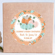 fall pumpkin baby shower sticker with orange border