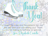 figure skating thank you notes pink and blue theme
