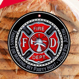 firefighter maltese cross birthday sticker
