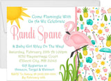 flamingo baby shower invitations tropical summer design