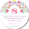 floral fiesta party stickers