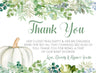 floral pumpkin baby shower thank you notes autumn greenery theme
