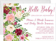 floral sip and see invitations burgundy blush flower design