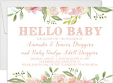 floral sip and see invitations peach watercolor flower design