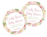 flower baby shower favor label