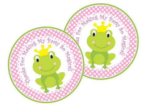 frog princess birthday stickers