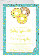 gender neutral donut baby sprinkle invitations pastel sprinkle design