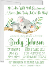 gender neutral koala baby shower invitations eucalyptus greenery design
