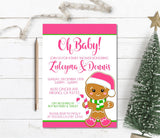 gingerbread christmas baby invitations candy cane peppermint style