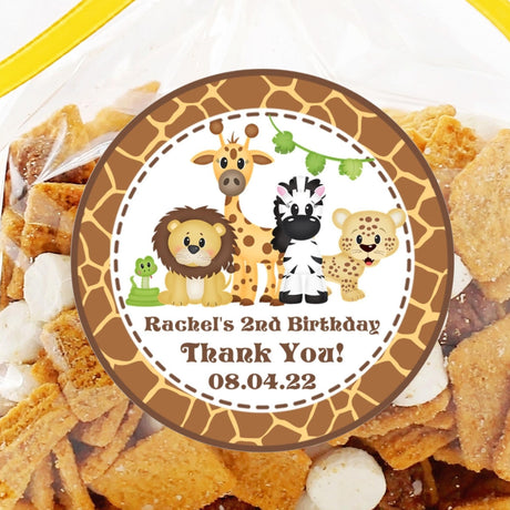 giraffe print safari animals birthday sticker