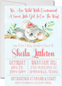 girl koala baby shower invitations blush greenery theme