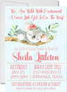 girl koala baby shower invitations blush greenery theme