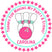 girls bowling party sticker with star border and personalized text