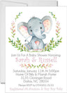 girls elephant baby shower invitations eucalyptus greenery design