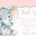 girls elephant baby shower thank you cards pink design