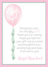 girls pink balloon birthday thank you cards baby first birthday style