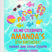 girls pink purple birthday invitation
