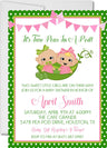 girls pink two peas in a pod baby shower invitations colorful banner design