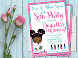 girls spa party invitations beauty pamper theme