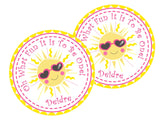 girls summer 1st birthday sticker