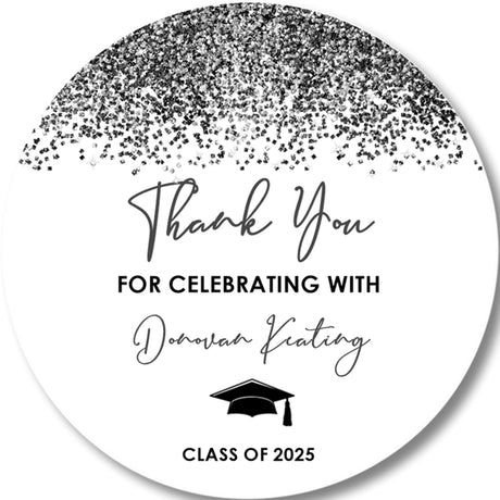 Confetti Graduation Stickers – Personalized Party Favor Labels
