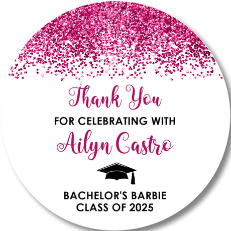 Confetti Graduation Stickers – Personalized Party Favor Labels