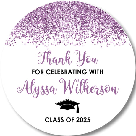 Confetti Graduation Stickers – Personalized Party Favor Labels