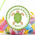 green turtle birthday sticker with personalized name