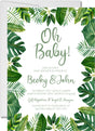 greenery baby shower invitations tropical leaf botanical design