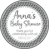 grey anchor baby shower sticker with classic nautical design