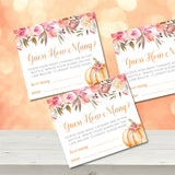 Fall Pumpkin Guess How Many Baby Shower Game