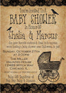 halloween baby shower invitations antique carriage lace design
