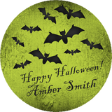 halloween bat flying sticker favor label