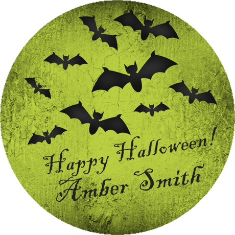 halloween bat flying sticker favor label