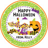 halloween candy jar sticker green bubble background