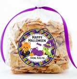 halloween party sticker featuring cartoon cats