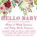hello baby pink invitations botanical greenery theme