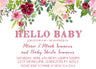 hello baby pink invitations botanical greenery theme