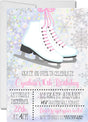 ice skating birthday party invitations snowflake winter design