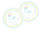 it’s a boy dinosaur theme favor label