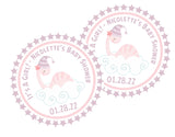 it’s a girl dinosaur theme favor label