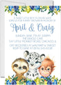 jungle animal baby shower invitations sloth monkey theme