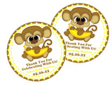 jungle safari baby shower favor label with monkey design